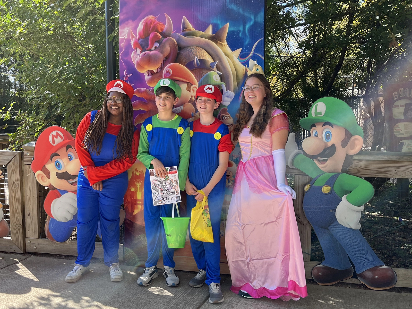 costume characters with kids