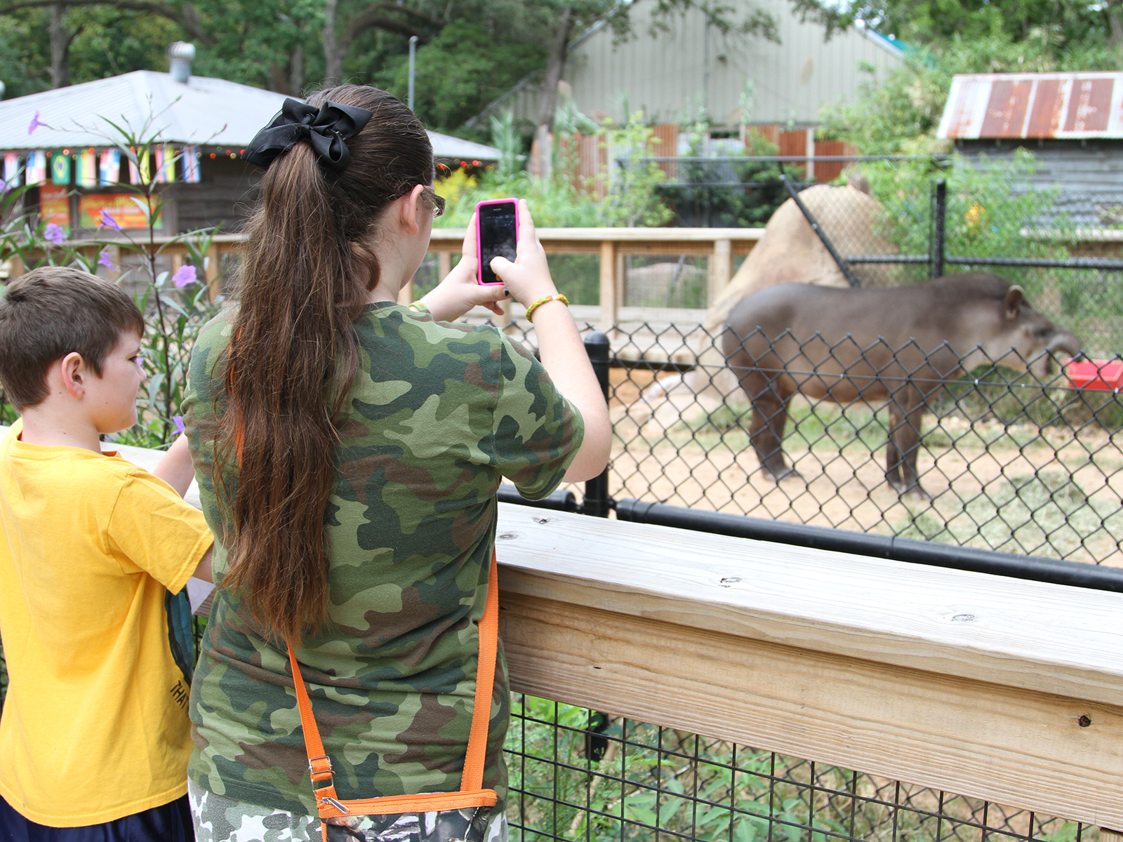 kids at Brazilian tapir habitat
